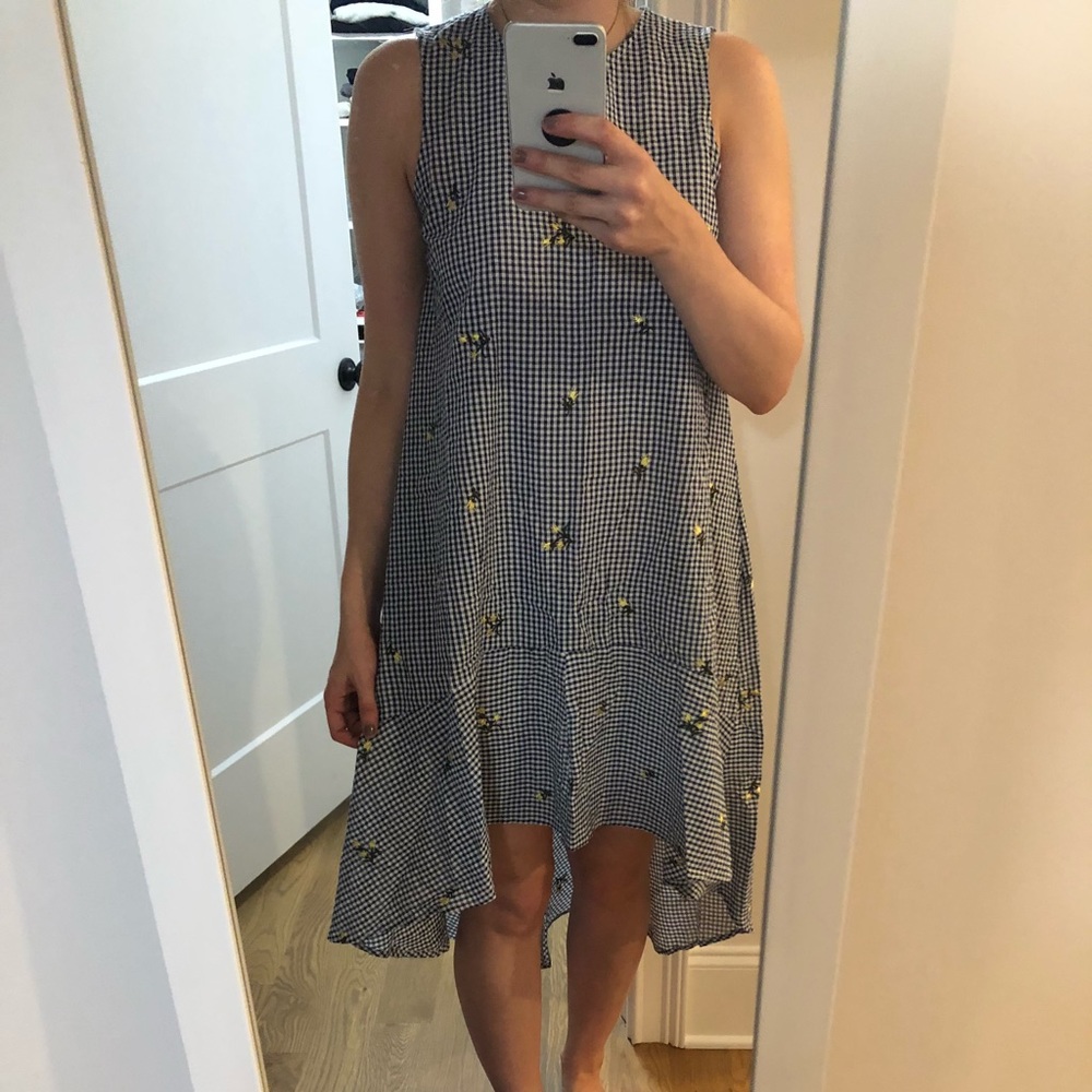 Gingham embroidered dress